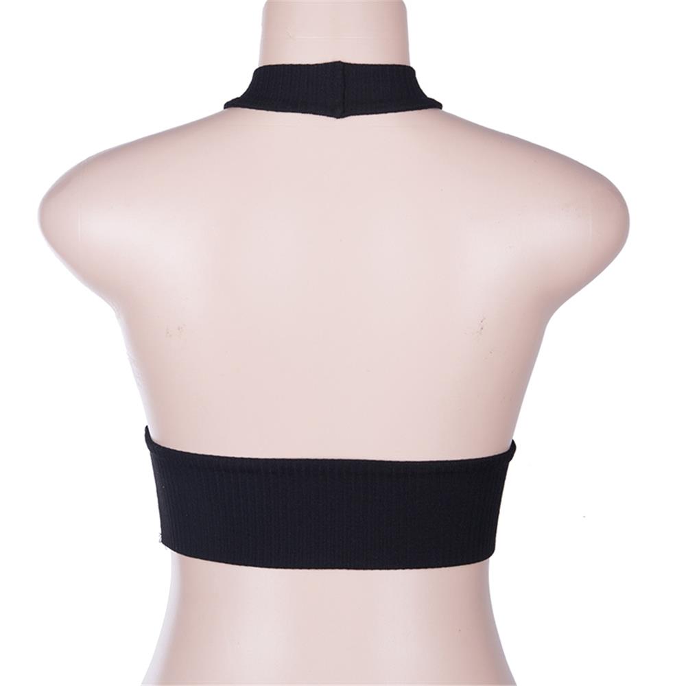 Women Sexy Cotton Fashion And Comfortable Slim Halter Neck Chest Wrap Vest Top Size M - Black