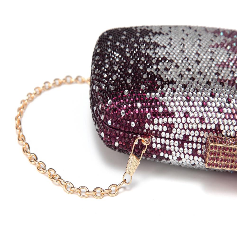 CAIYUE Women Handbag Wedding Party Evening Envelope Clutch Bag Wallet Purse Messenger Phone Bag - Purple