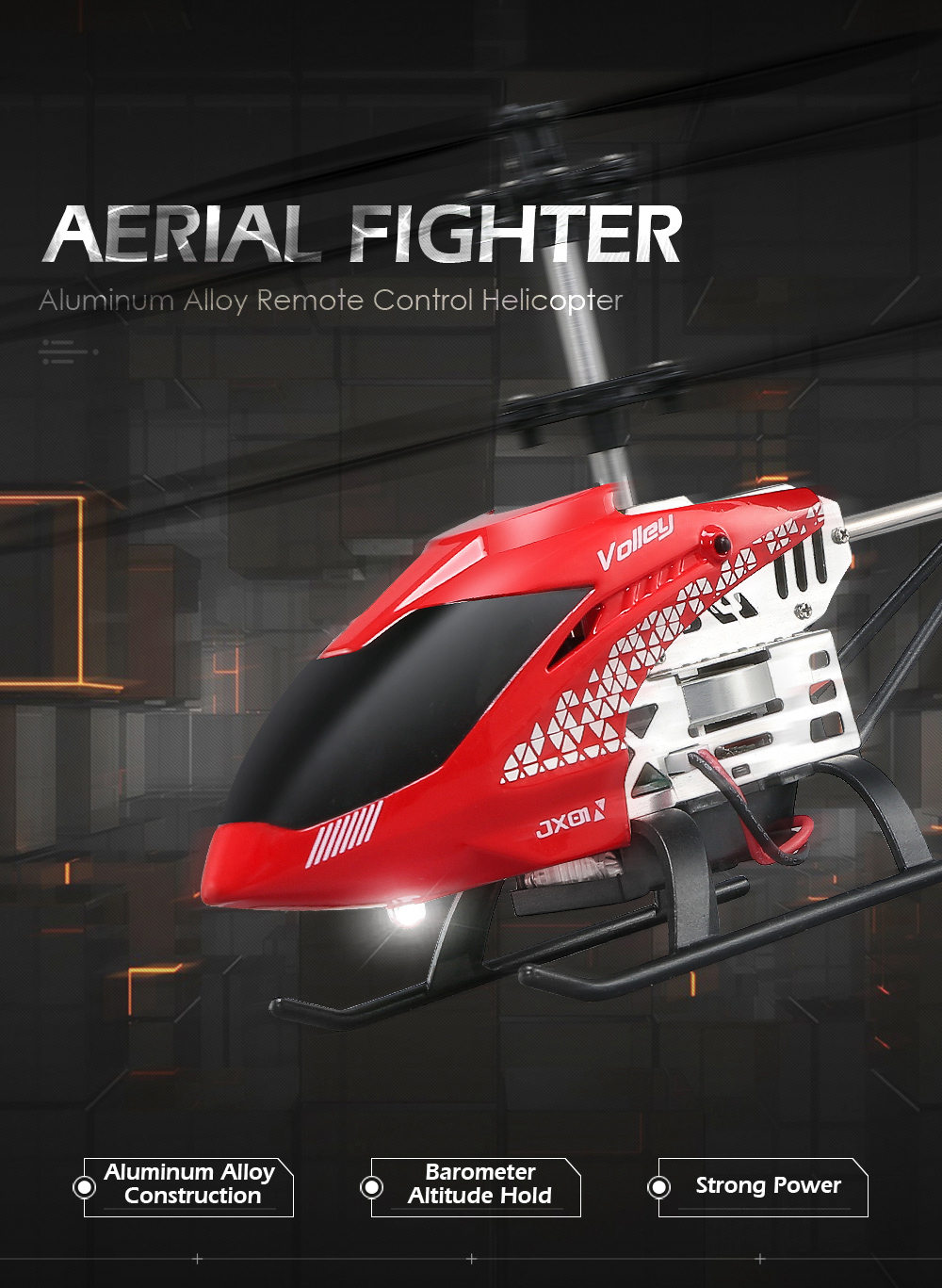 JJRC JX01 DAWN RC Helicopter 2.4G 6-Axis Gyro with Altitude Hold Mode - Red