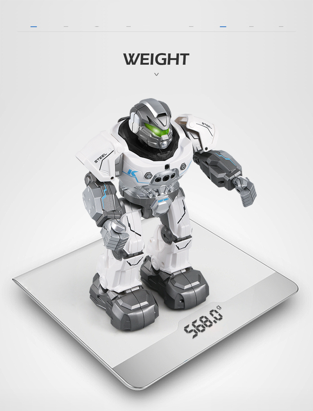 JJRC R5 CADY WILI RC Robot Programmable Dancing Smart Watch Follow Gesture Sensor Kids Toys - White