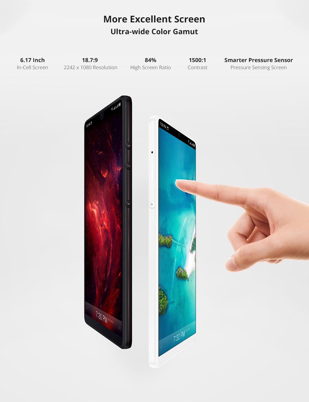 Smartisan Nut R1 6.17 Inch FHD Screen 4G Smartphone Snapdragon 845 6GB 64GB 12.0MP+20.0MP Dual Rear Cameras Smartisan OS Face ID OTG Wireless Charging - Black