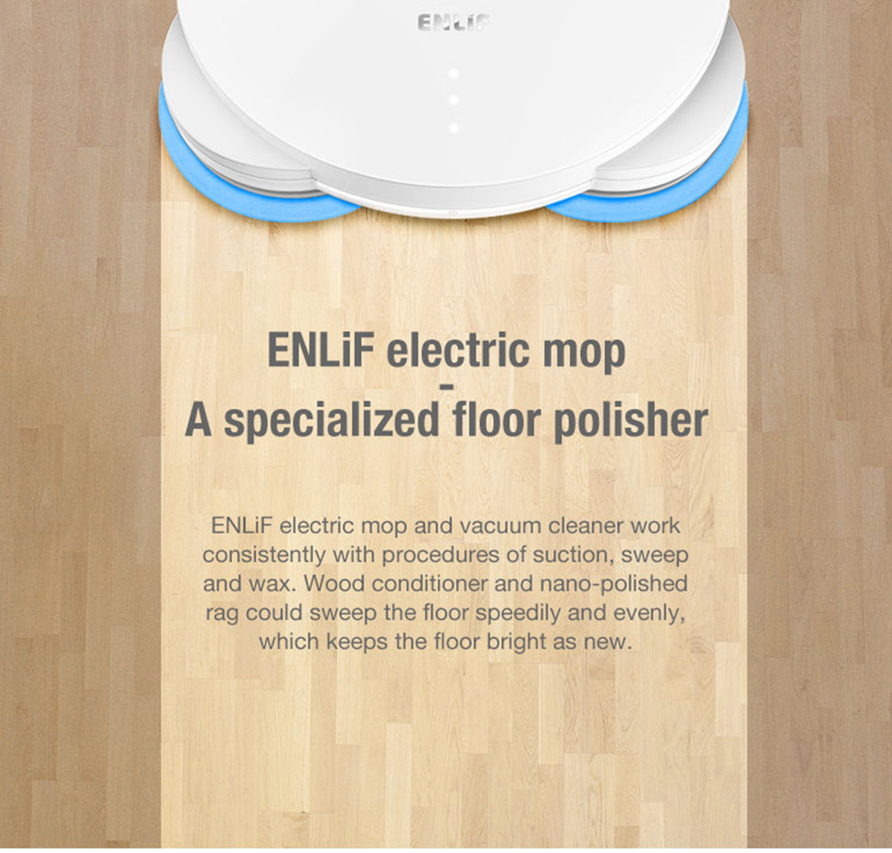 ENLif Cordless Smart Floor Cleaning Robot Wet and Dry Sweeping Robot- White