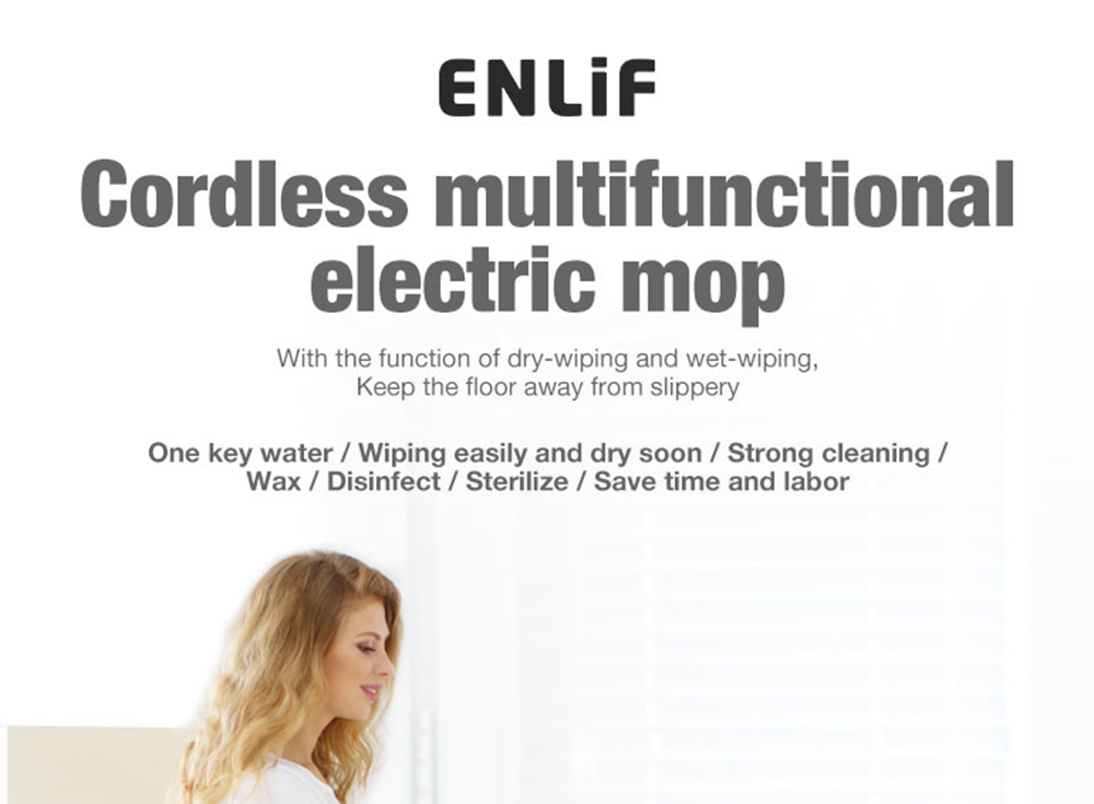 ENLif Cordless Smart Floor Cleaning Robot Wet and Dry Sweeping Robot- White