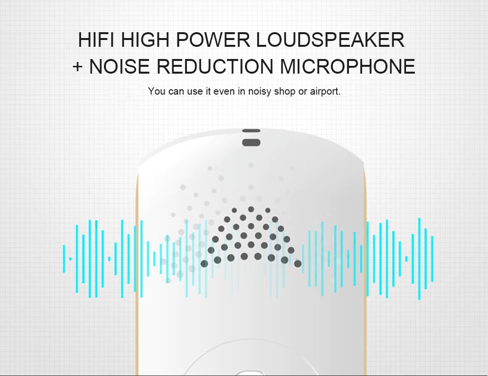 Intelligent Voice Translator Support Audio Record Playback 40 Languages - Black
