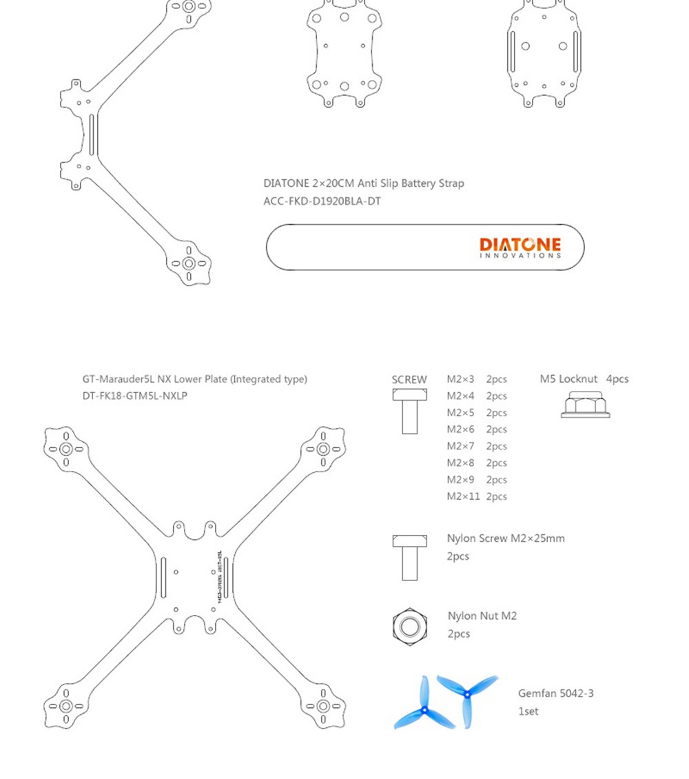 Diatone GT-M515 Normal X Brushless FPV Racing Drone F4M 8K FC OSD 5V BEC 25A 4S ESC with RunCam Camera PNP - Integrated