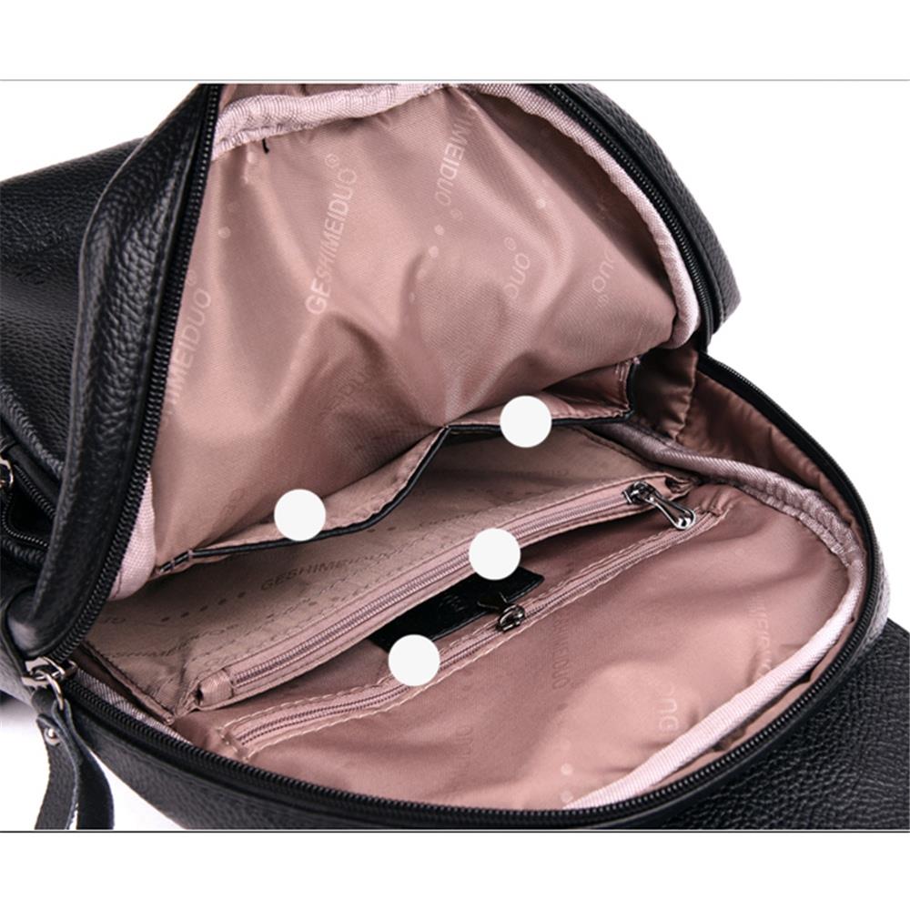 K205 Women's Fashion Backpack Tote Purse Satchel Bag PU Leather Handbags - Black