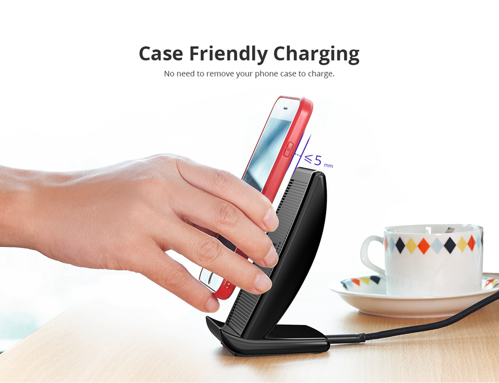 Tronsmart WC05 10W/7.5W/5W Dual Coil Fast Wireless Charger for iPhoneX / 8 / 8 Plus Samsung Galaxy Series