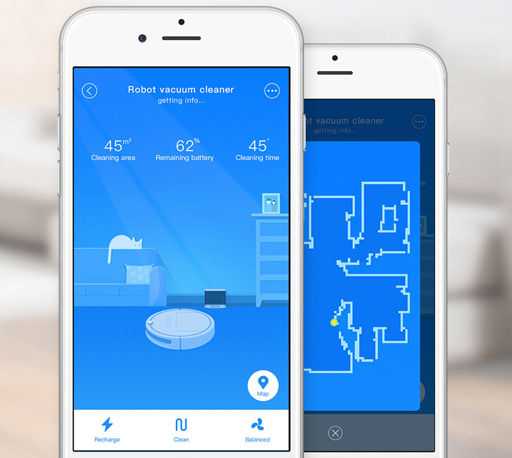 [HK Stock][International Version]Xiaomi Roborock Xiaowa E20 Vacuum Cleaner 2600mA Battery 1800Pa Suction 640ml Large Dust Box Autonomous Planning Edition Works With Amazon Alexa - White