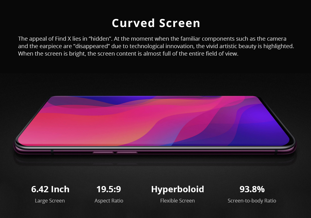 OPPO Find X 6.42 Inch 4G LTE Smartphone Snapdragon 845 8GB 128GB 20.0MP+16.0MP Dual Rear Cameras Android 8.1 Face ID OTG Type-C FHD Screen - Blue