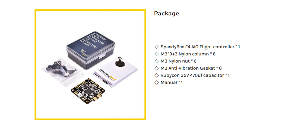 SpeedyBee F4 AIO Flight Controller OSD 5V PDB Built-in LC Filter Integrated BLE Module for FPV Racing Drone