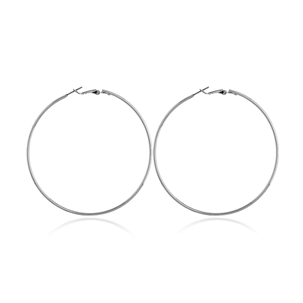 round shape earrings silver