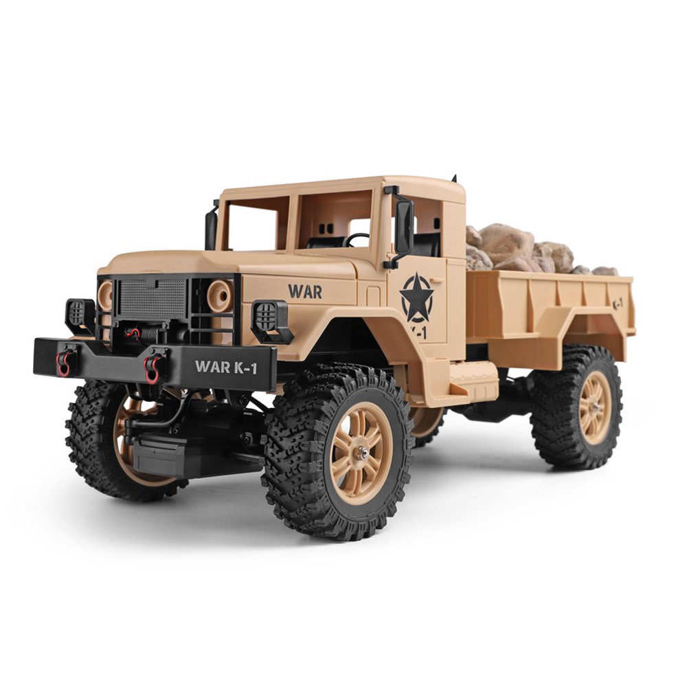 Wltoys 124301 2.4G 1:12 4WD 390 Bruhed Off-road RC Car 4.5kg Load Military Truck RTR - Army Green