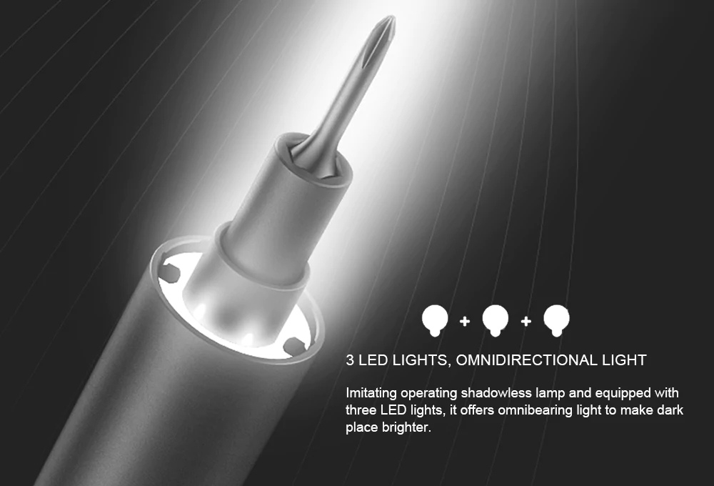 Xiaomi Wowstick 1F + Electric Screwdriver Bits Toolkit for Reparing Phone Toy Laptop Digital Product - Gray