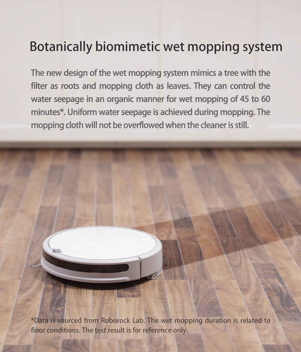 [HK Stock][International Version]Xiaomi Roborock Xiaowa E20 Vacuum Cleaner 2600mA Battery 1800Pa Suction 640ml Large Dust Box Autonomous Planning Edition Works With Amazon Alexa - White