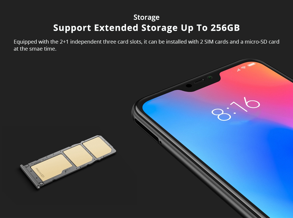 [HK Stock][Official Global Version]Xiaomi Mi A2 Lite 5.84 Inch Full Screen 4G LTE Smartphone Snapdragon 625 4GB 64GB 12.0MP+5.0MP Dual Rear Cameras Android 8.1 4000mAh Touch ID - Gold