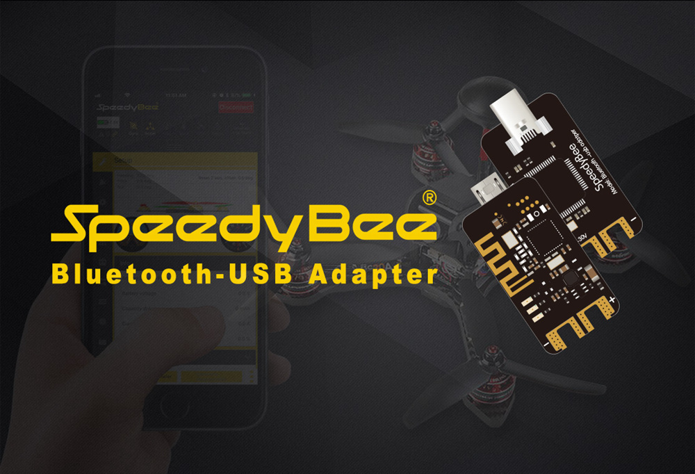 SpeedyBee Bluetooth-USB Adapter Compatible STM32 Cp210x Serial Port Driver 2-6S Power Input for Flight Controller