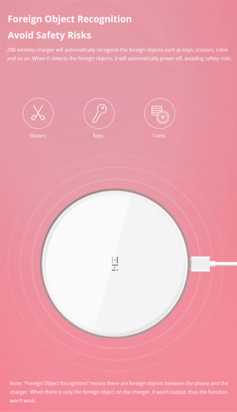 Xiaomi Mijia ZMI Wireless Charger Multi-protocol Fast Charge Smart Identification Aluminum Alloy Shell - Black