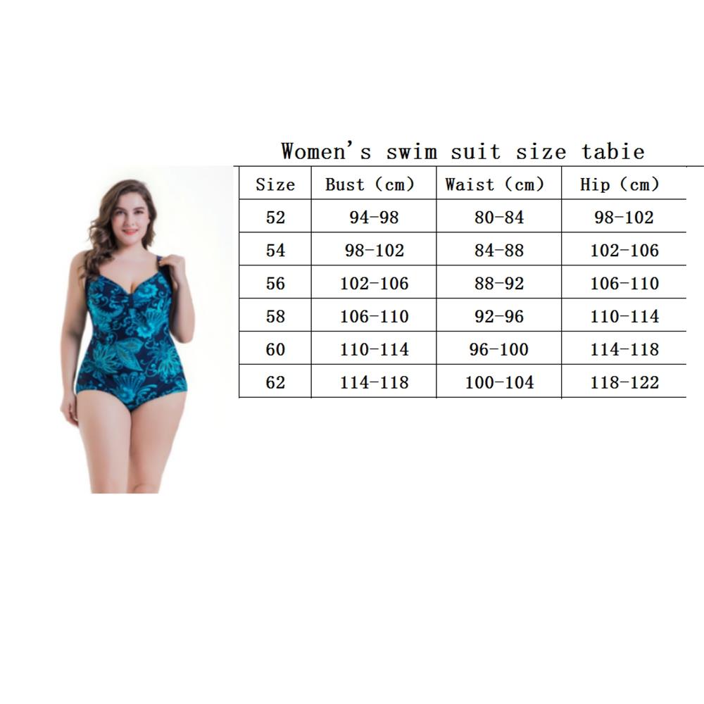 Women Sexy Fashion Comfortable Swimwear Big Size Swimsuit Plus Size 6XL - Blue