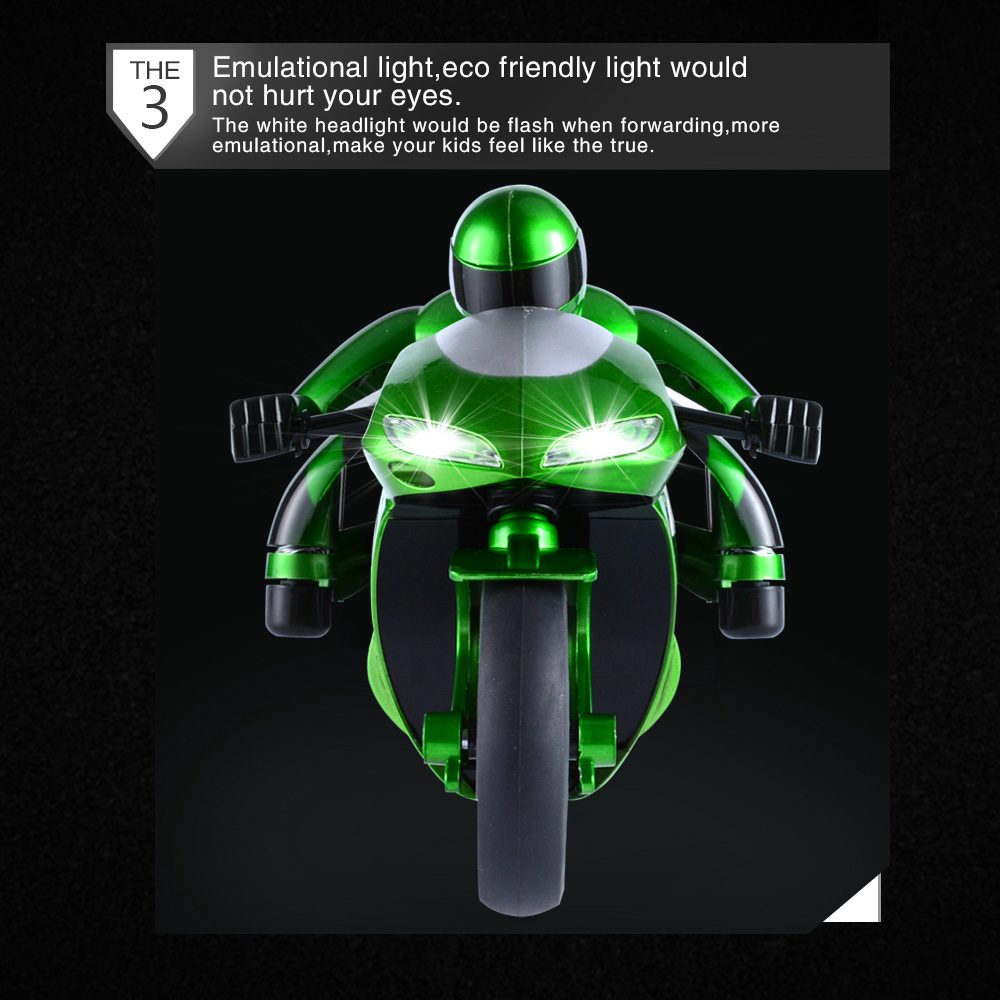 CSRC-22 2.4G 1:16 Drift RC Motorcycle with LED Light RTR - Green