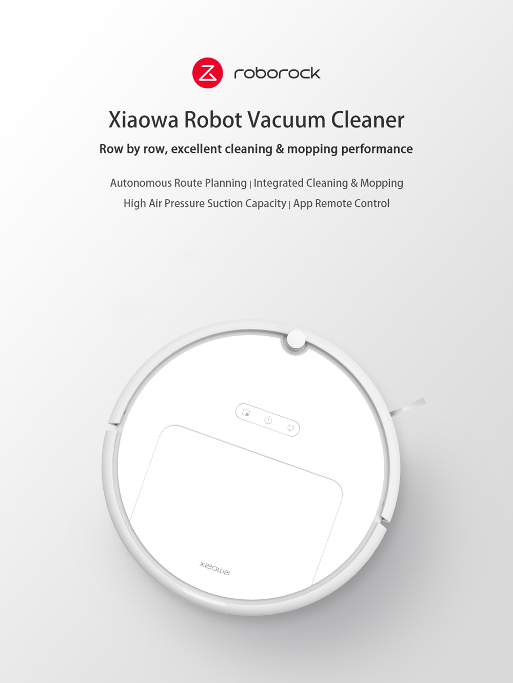 [HK Stock][International Version]Xiaomi Roborock Xiaowa E20 Vacuum Cleaner 2600mA Battery 1800Pa Suction 640ml Large Dust Box Autonomous Planning Edition Works With Amazon Alexa - White