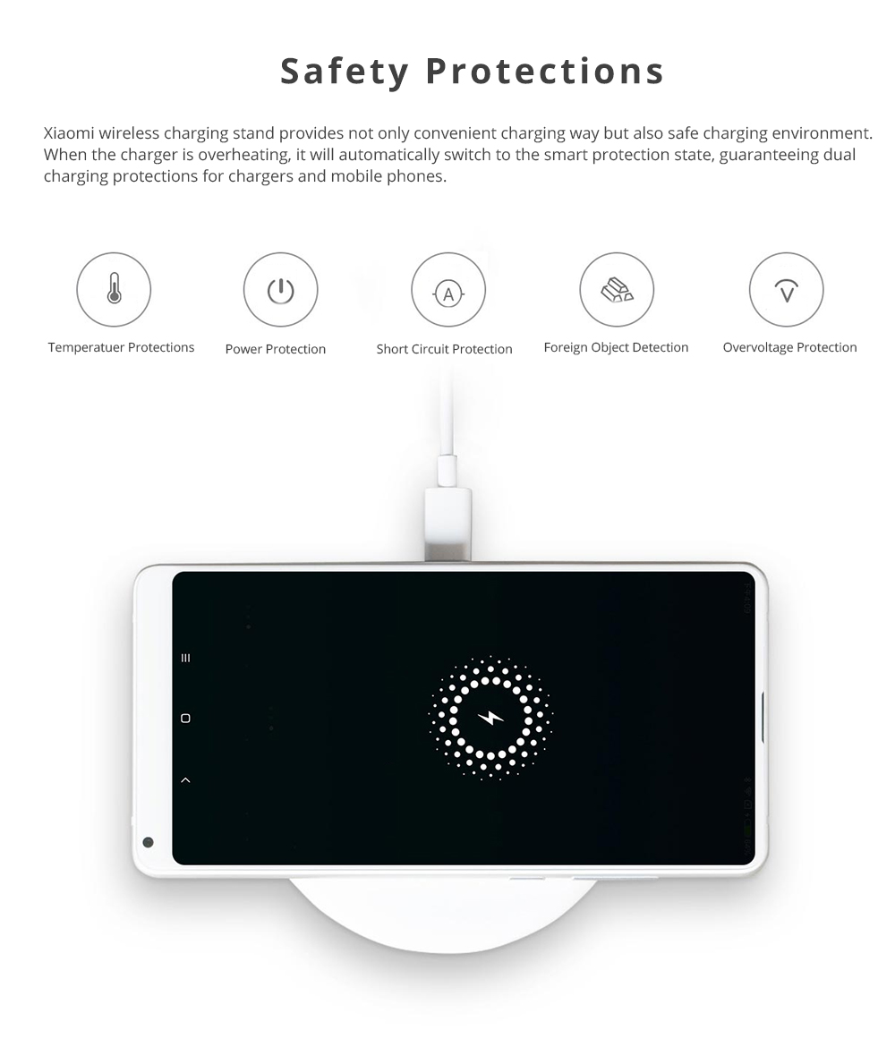 Xiaomi Wireless Charger For Xiaomi Mix 2S / QI Wireless Charging Mobile Phones - White