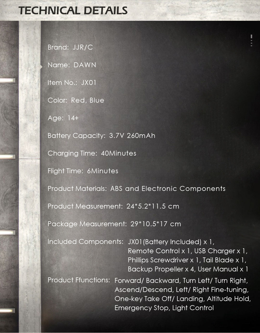 JJRC JX01 DAWN RC Helicopter 2.4G 6-Axis Gyro with Altitude Hold Mode - Red