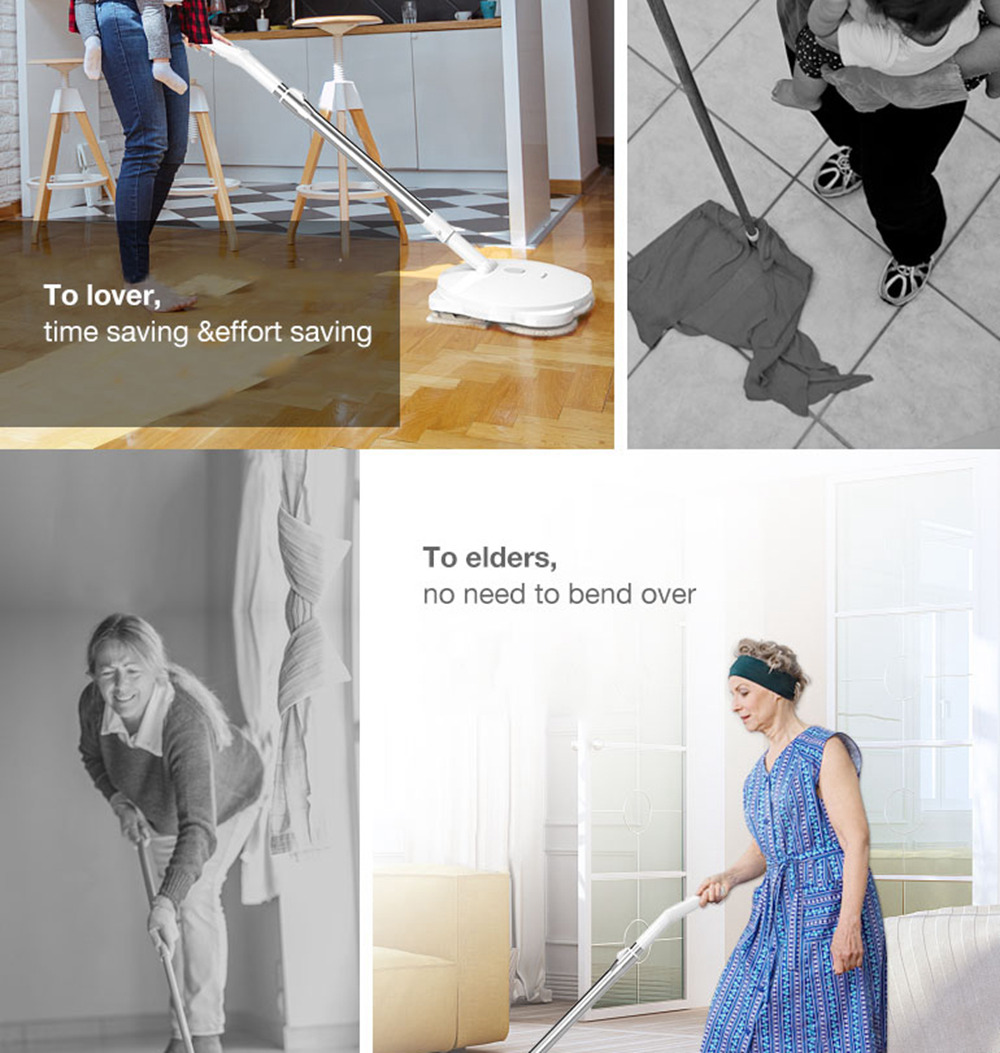 ENLif Cordless Smart Floor Cleaning Robot Wet and Dry Sweeping Robot- White