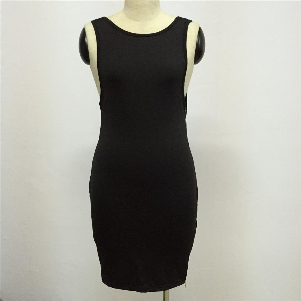 Women Sexy Fashion Backless Party Club Casual Evening Dress Size M-Black