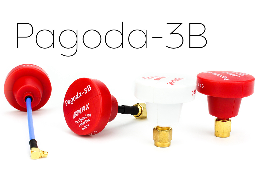 Emax Pagoda 3B 5.8G 30mm FPV VTX Antenna RHCP SMA Male - Red