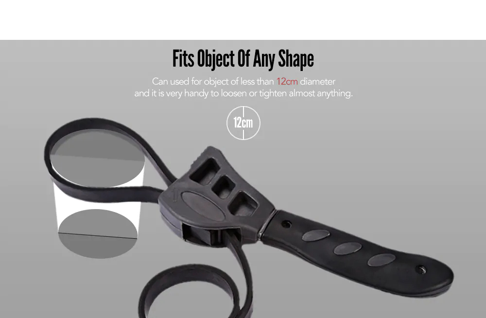 Adjustable Multi-function Rubber Strap Wrench Tools - Black