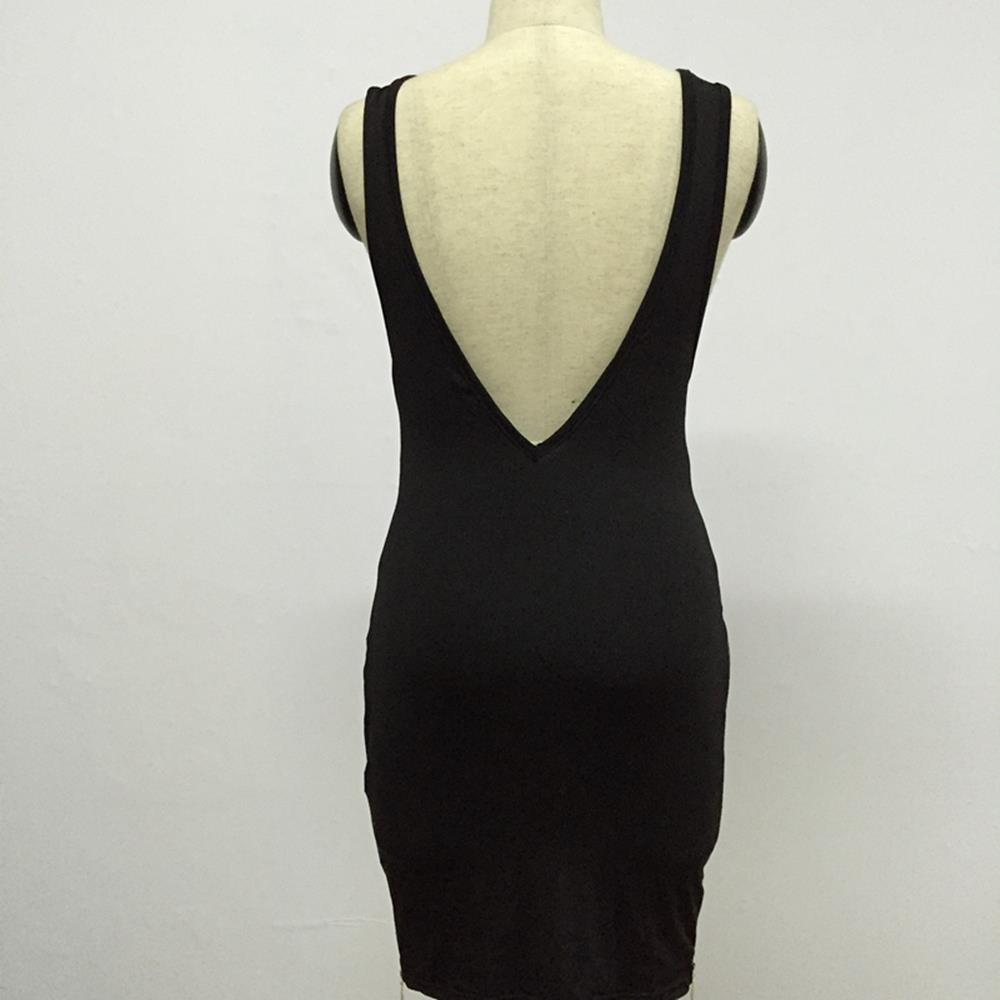 Women Sexy Fashion Backless Party Club Casual Evening Dress Size M-Black