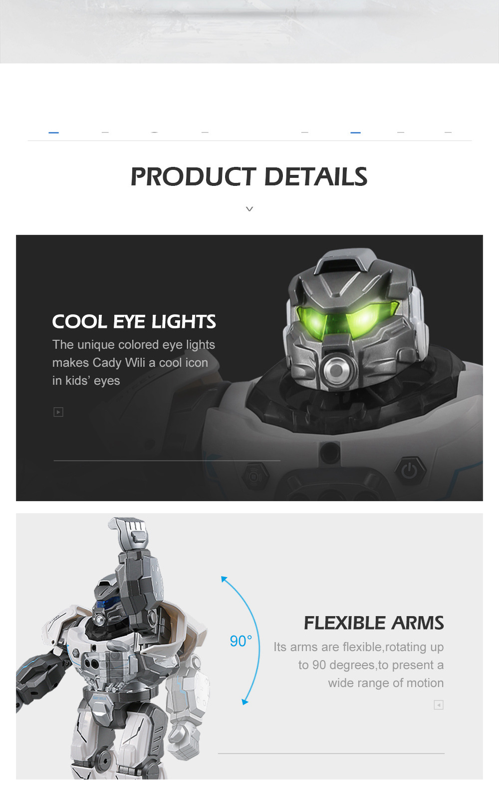 JJRC R5 CADY WILI RC Robot Programmable Dancing Smart Watch Follow Gesture Sensor Kids Toys - White