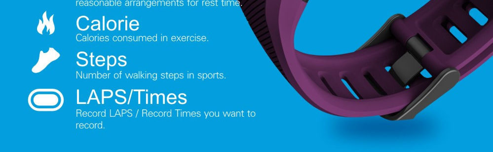 Makibes G03 Plus Smart Bracelet Built-in GPS Color Screen Dynamic Heart Rate Monitor IP68 Water Resistant Bluetooth Compatible With IOS Android - Blue