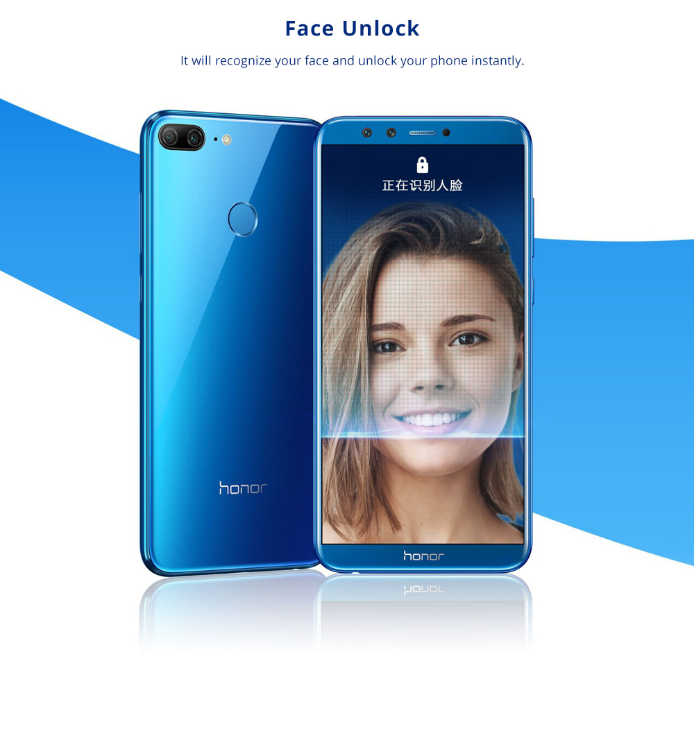 [France Stock]HUAWEI Honor 9 Lite 5.65 Inch Smartphone Kirin 659 3GB 32GB Dual 13MP Cameras Android 8.0 FHD+ Screen Touch ID - Gray