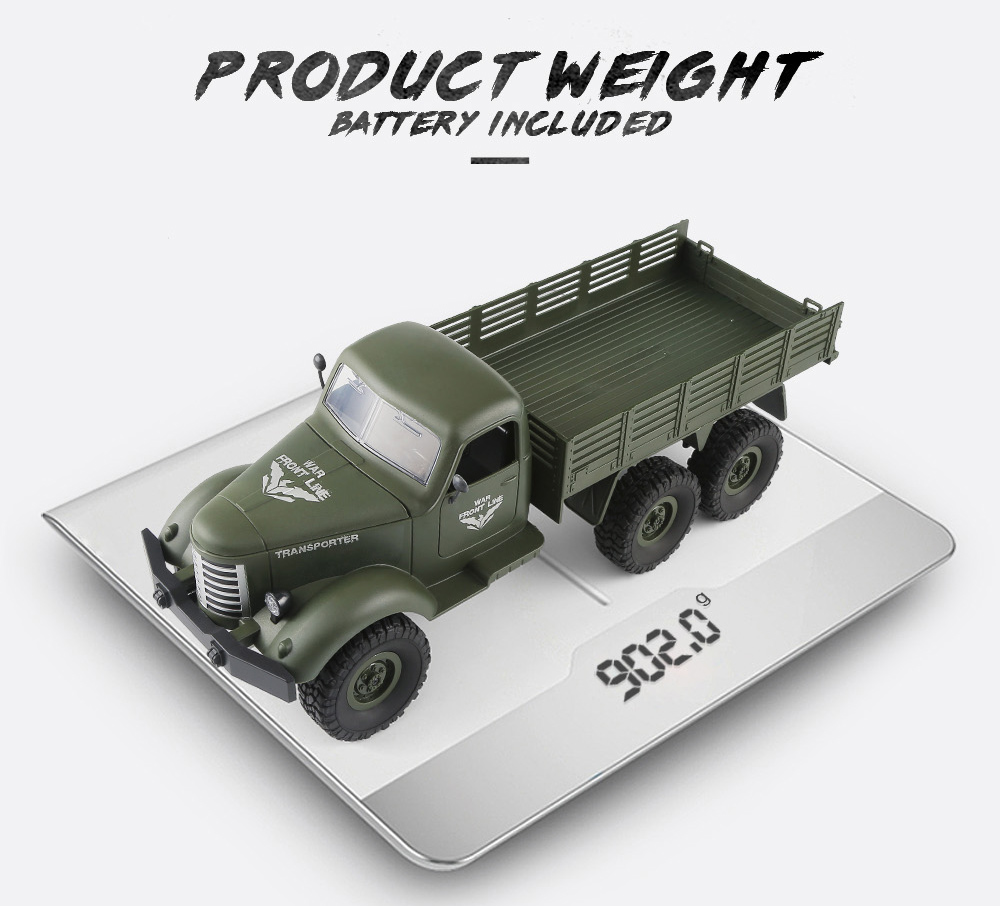 JJRC Q61 Transporter RC Car 2.4G 1:16 4WD Brushed Off-road Military Truck RTR - Army Green