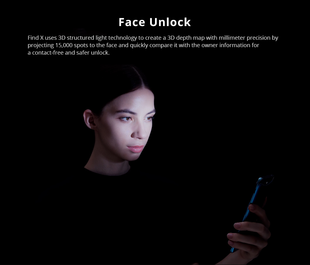 OPPO Find X 6.42 Inch 4G LTE Smartphone Snapdragon 845 8GB 128GB 20.0MP+16.0MP Dual Rear Cameras Android 8.1 Face ID OTG Type-C FHD Screen - Blue