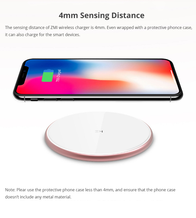 Xiaomi Mijia ZMI Wireless Charger Multi-protocol Fast Charge Smart Identification Aluminum Alloy Shell - Black