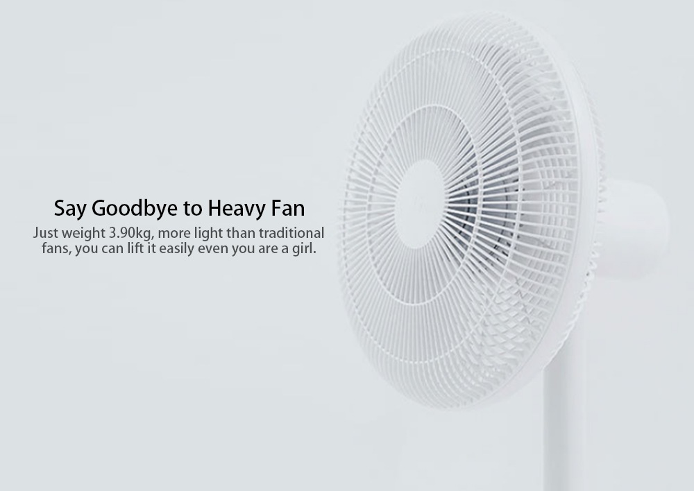 Xiaomi Mijia DC Frequency Conversion Floor Fan AI Voice Control 120 Degree Oscillating Fan APP100 Speed Settings - White
