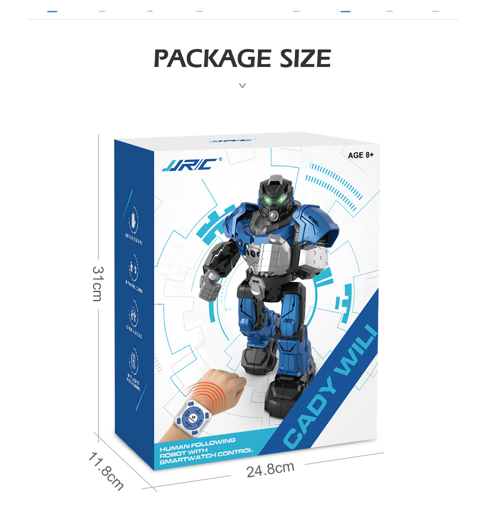 JJRC R5 CADY WILI RC Robot Programmable Dancing Smart Watch Follow Gesture Sensor Kids Toys - White