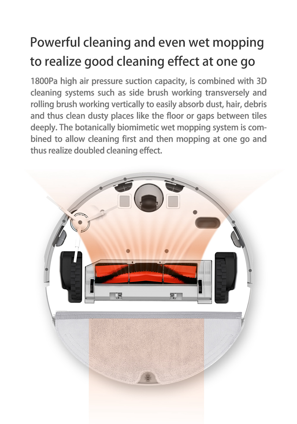 [HK Stock][International Version]Xiaomi Roborock Xiaowa E20 Vacuum Cleaner 2600mA Battery 1800Pa Suction 640ml Large Dust Box Autonomous Planning Edition Works With Amazon Alexa - White