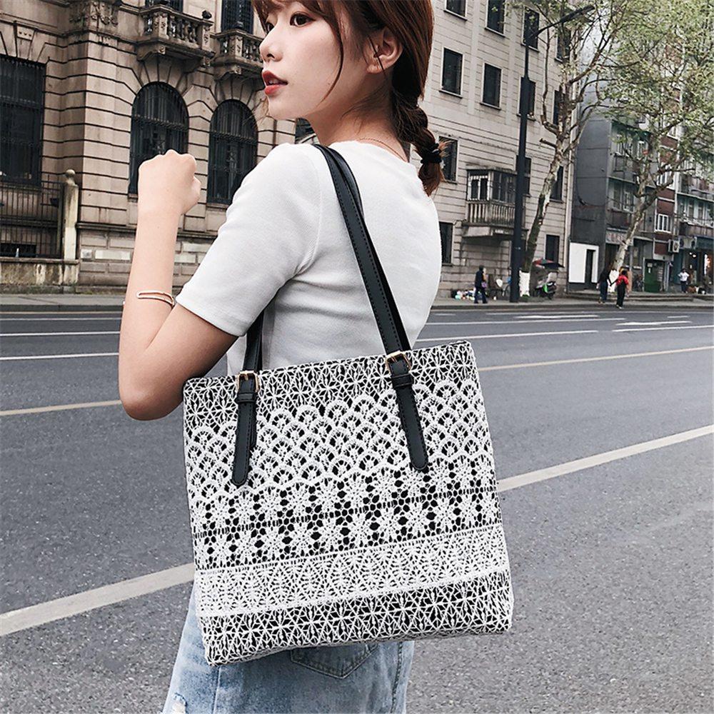 Fashion Tote Satchel Bag PU Leather Bag Women's Handbag-White