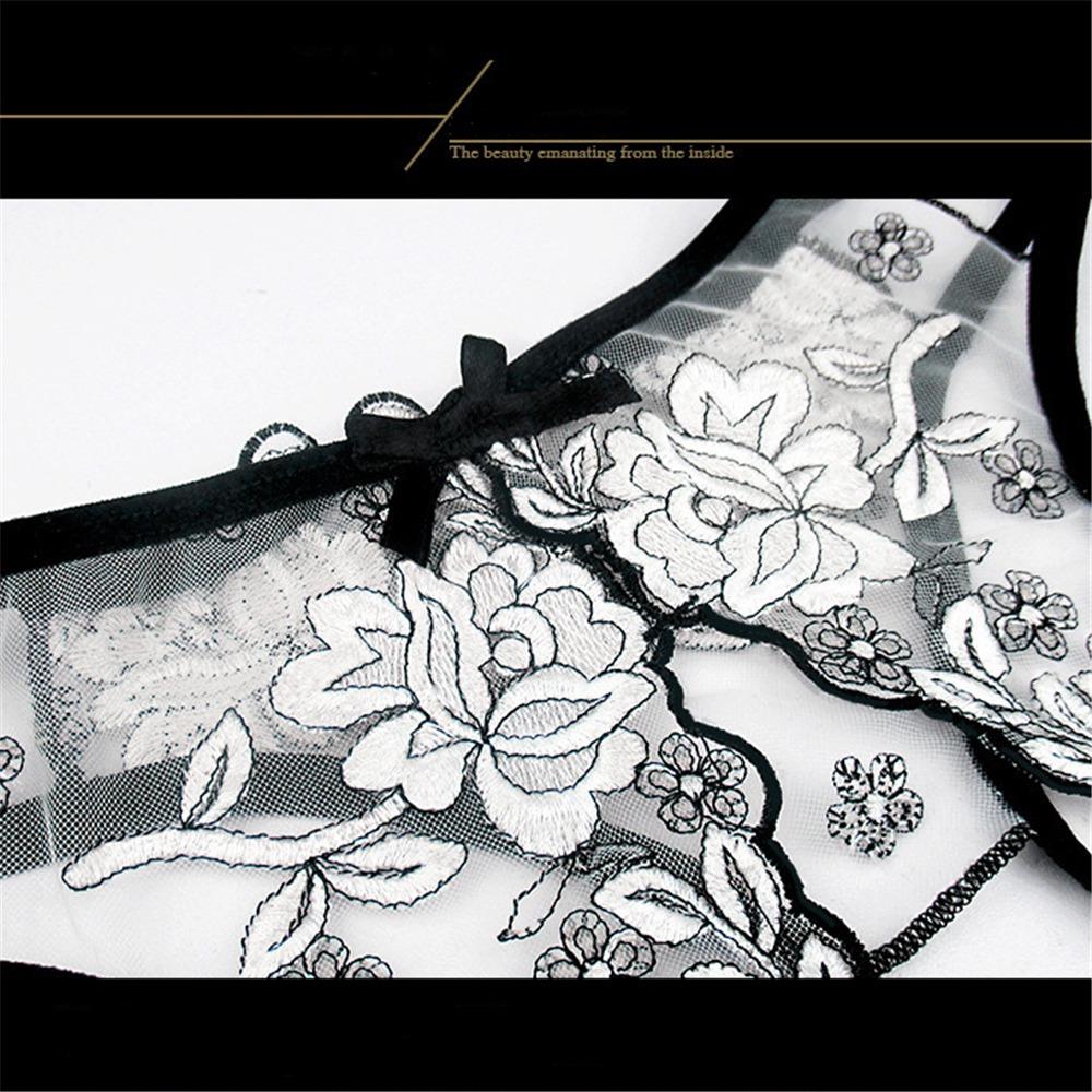 Women's Underwear Lace Sexy Underwear Transparent Embroidery Thong T Pants-Red