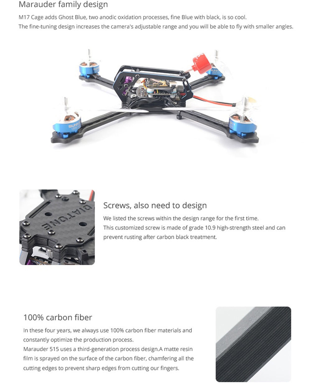 Diatone GT-M515 Normal X Brushless FPV Racing Drone F4M 8K FC OSD 5V BEC 25A 4S ESC with RunCam Camera PNP - Split