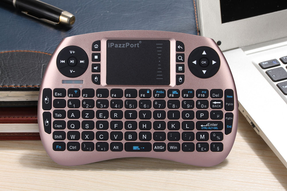 iPazzPort KP81021SD French Mini Wireless KeyboardRose Gold