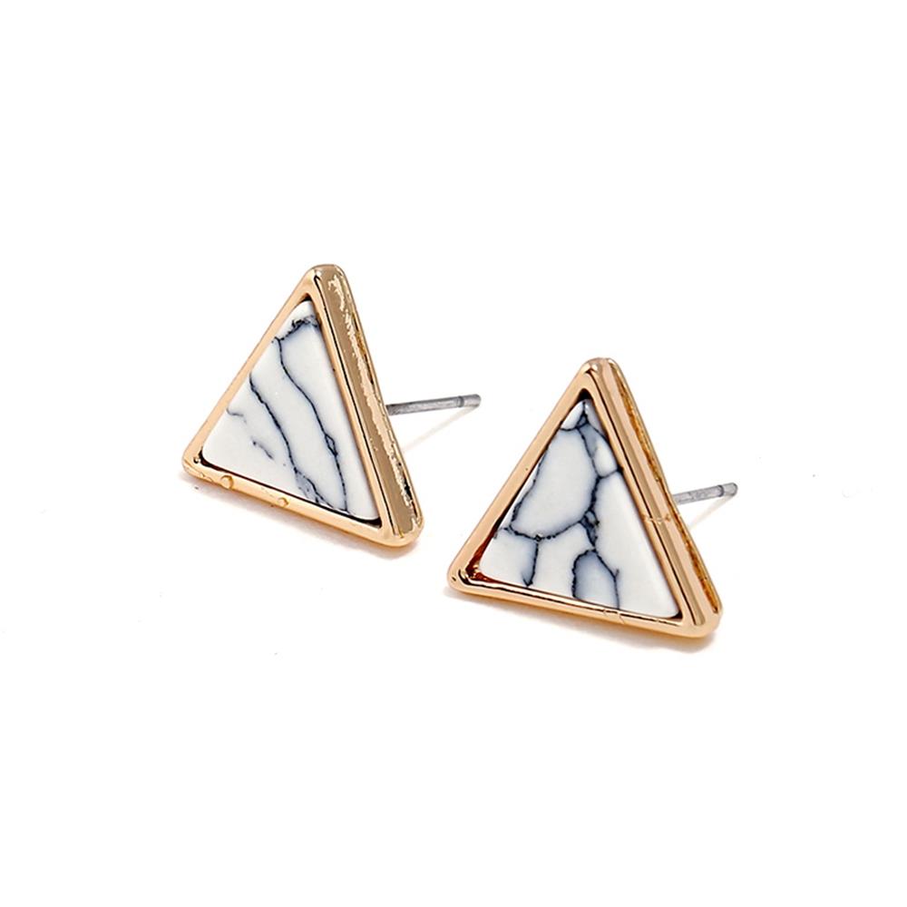 Female Stylish jewelry Triangle Stone Shape Earrings for Women Jewelry - Gold