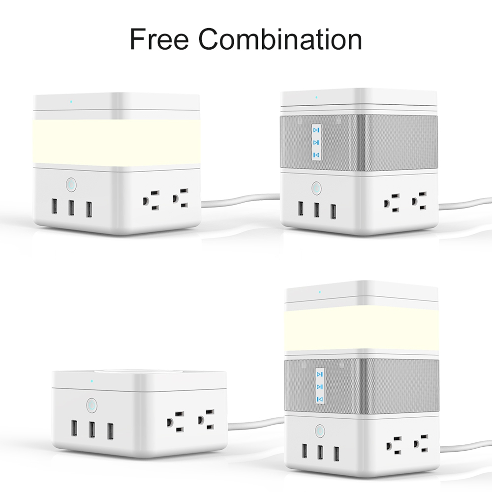 Geekbes Free Cube Gesture Induction Ambiance LED Light Work with Free Cube Power Strip / Wireless Charger - White