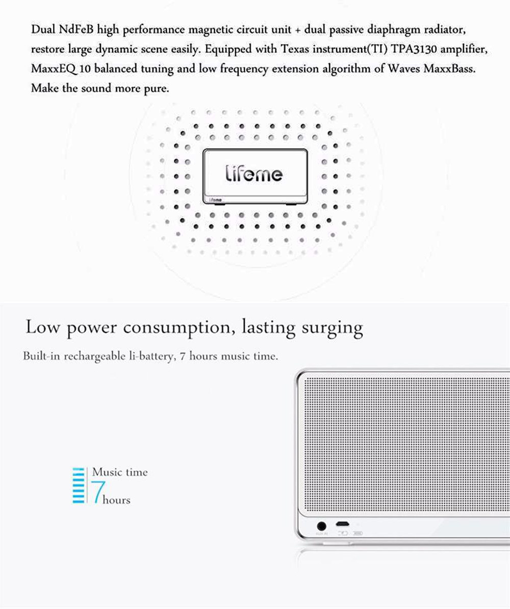 Meizu Lifeme BTS30 Portable Wireless Bluetooth 4.0 Speaker-Black