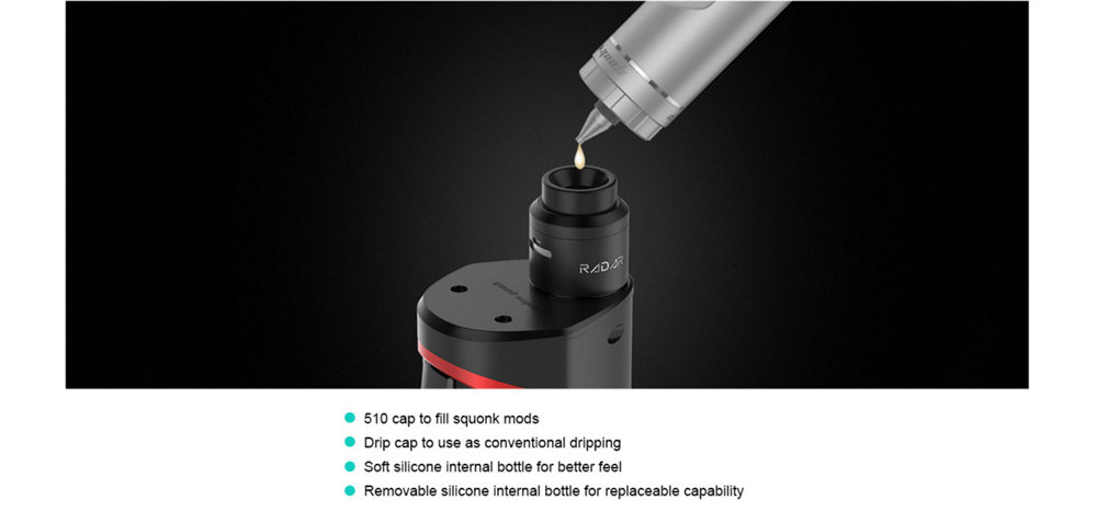 Geekvape Electronic Smoke Cigarette Gbox Squonk 200W Mod Kit with Radar RDA Atomizer - Black+Red