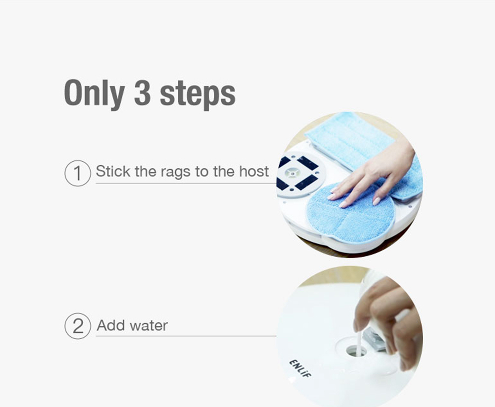 ENLif Cordless Smart Floor Cleaning Robot Wet and Dry Sweeping Robot- White