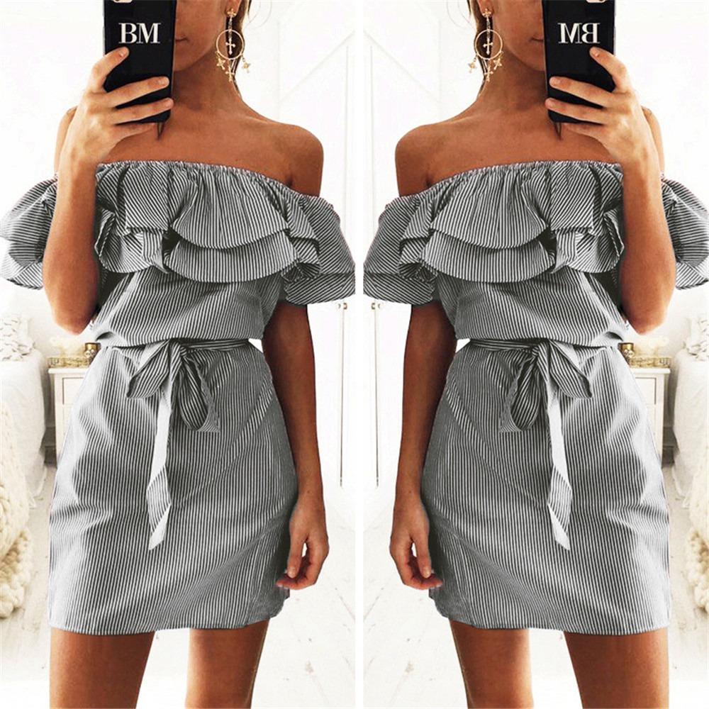 Платье off Shoulder Ruffle Dress